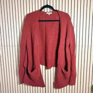 126 Madewell Cozy Walker Open Front Cardigan Sweater - Medium, Scarlett Red